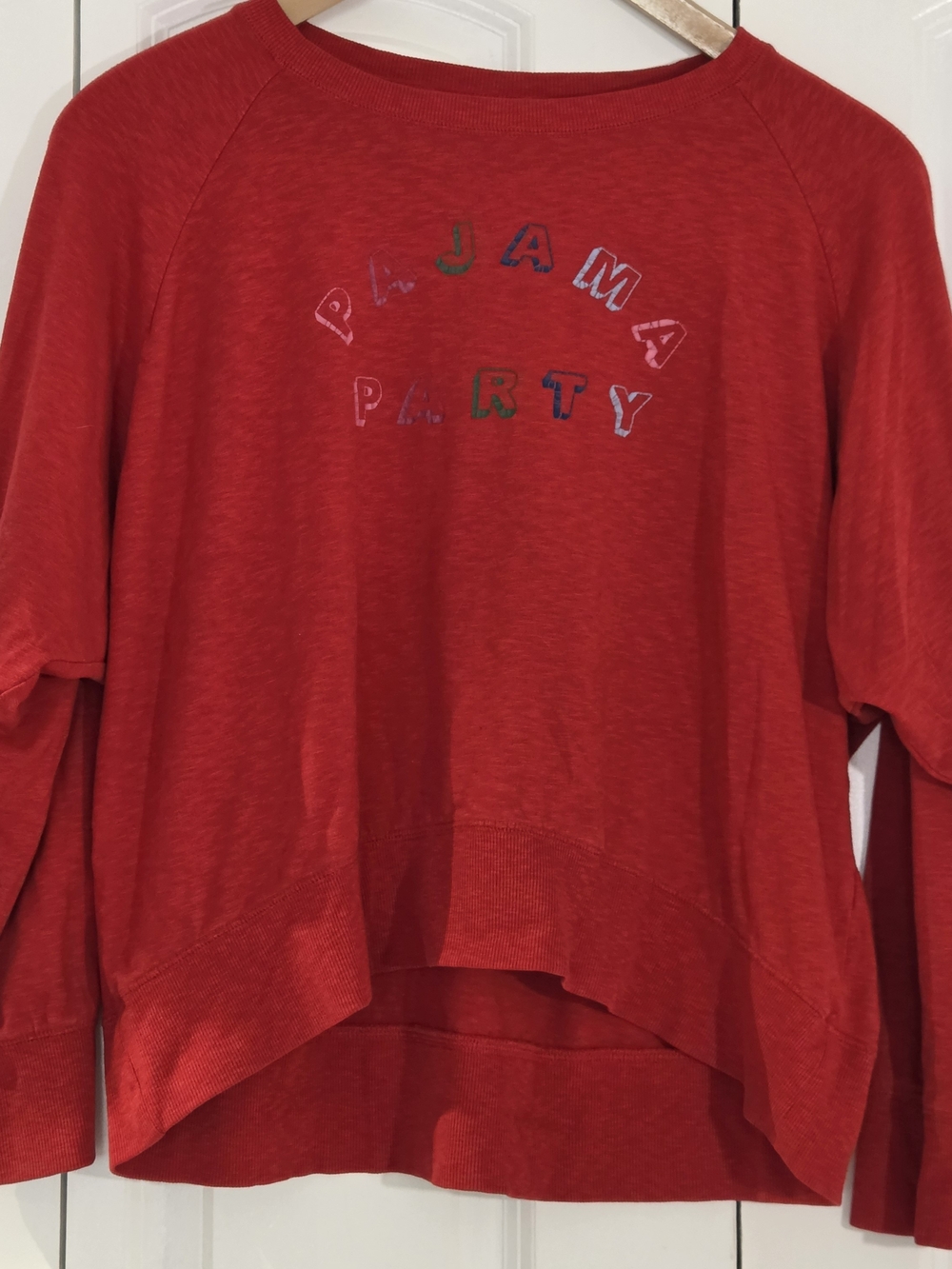 Gap Love by Gap Women's Sweatshirt M Red Pajama Party Graphic Lounge PJ Comfy
